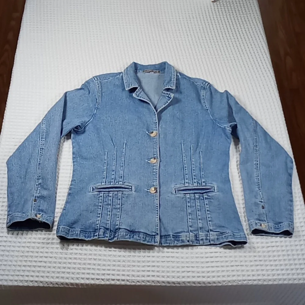 Anthropologie Isabella Bird Women's Blue Denim Jacket Size 12